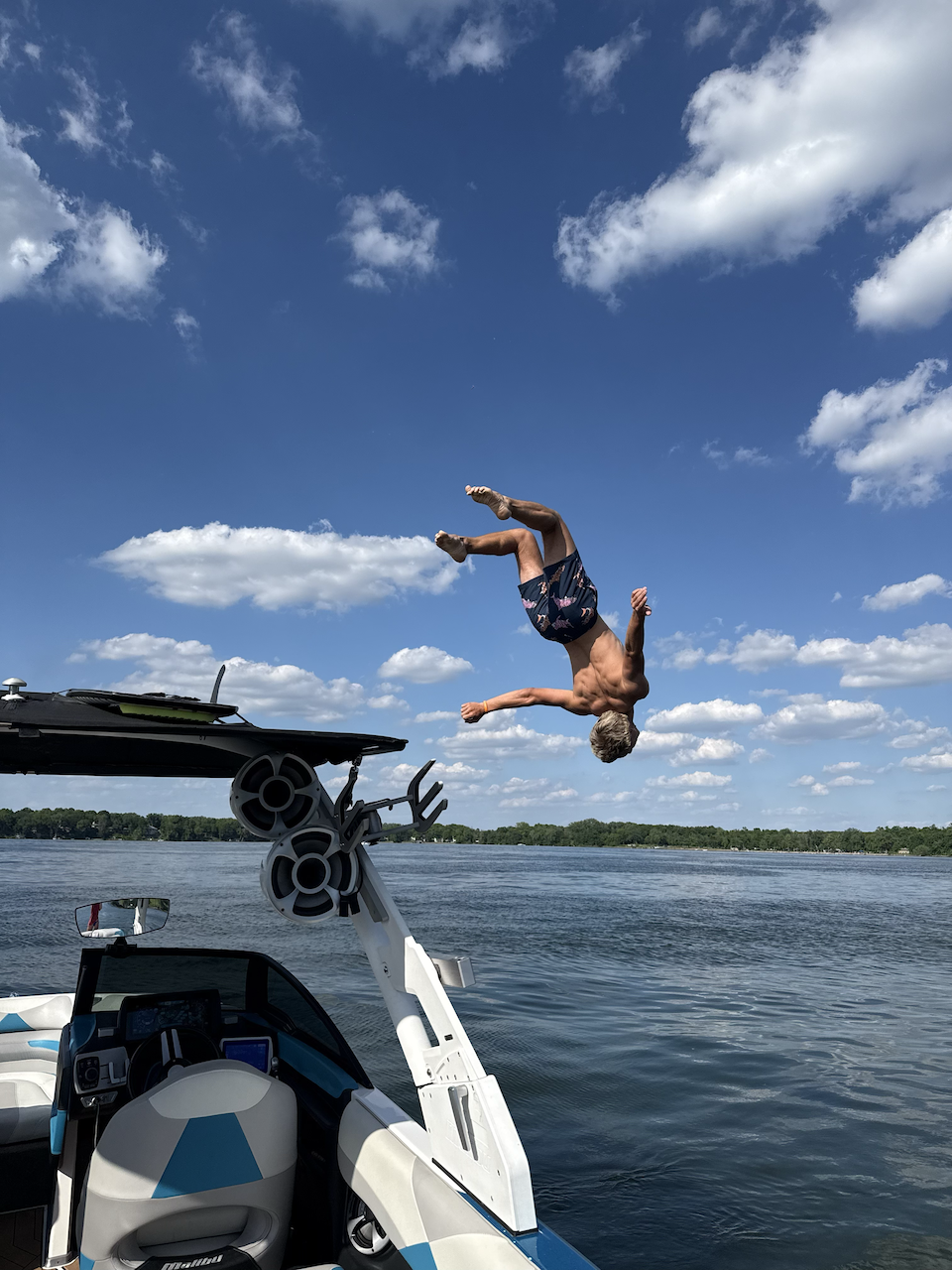 Backflip off the Malibu into the lake